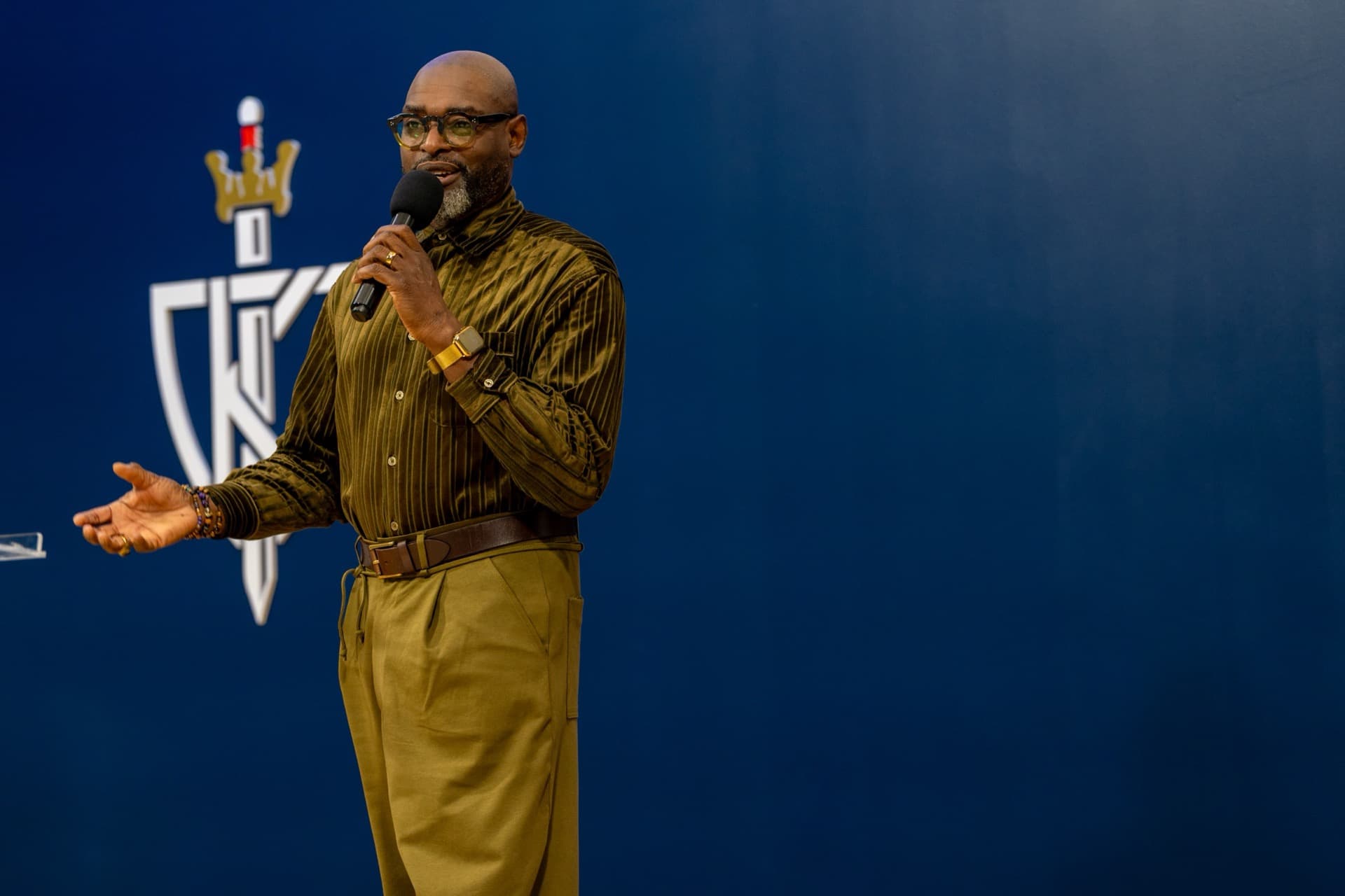 Pastor Brown preaching at Kingsway Community Life Centre